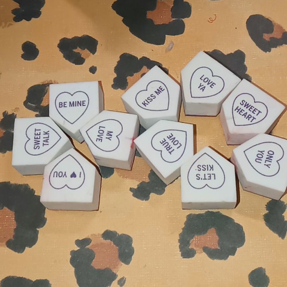 Set of 10 valentine stamps